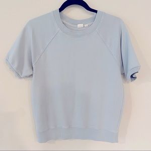 GAP Light Green-Blue Elbow-Length Sleeve Sweatshirt Size S
